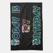 Vandaag is mijn verjaardag Art Print Theedoek (Verticaal)