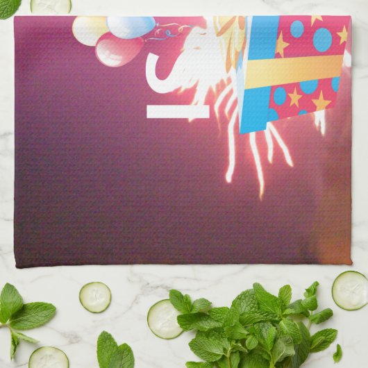 Vandaag is mijn verjaardag Art Print Theedoek (Gevouwen)