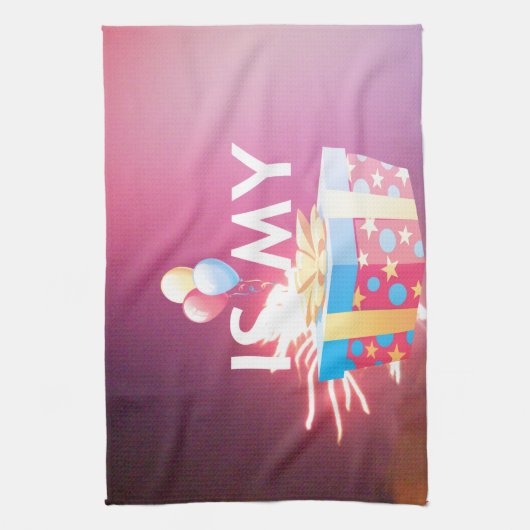 Vandaag is mijn verjaardag Art Print Theedoek (Verticaal)