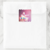 Vandaag is mijn verjaardag Art Print Vierkante Sticker (Tas)