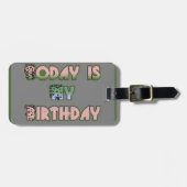 Vandaag is mijn verjaardag Baby Pink Art Print Bagagelabel (Voorkant horizontaal)