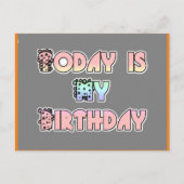 Vandaag is mijn verjaardag Baby Pink Art Print Briefkaart (Voorkant)