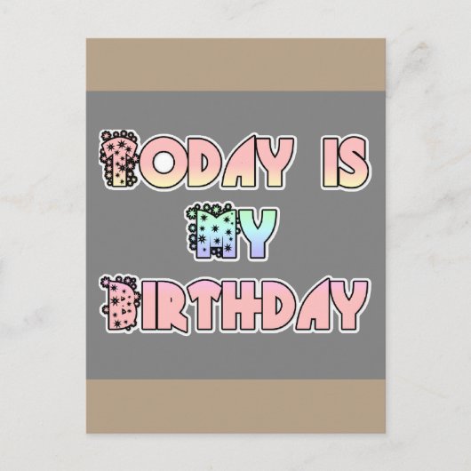 Vandaag is mijn verjaardag Baby Pink Art Print Briefkaart (Voorkant)