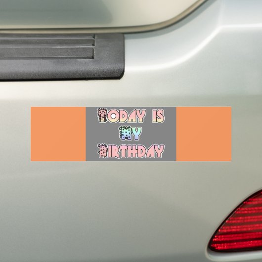 Vandaag is mijn verjaardag Baby Pink Art Print Bumpersticker (Op auto)