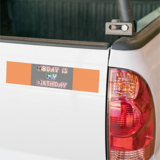 Vandaag is mijn verjaardag Baby Pink Art Print Bumpersticker (Op Truck)