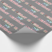 Vandaag is mijn verjaardag Baby Pink Art Print Cadeaupapier (Hoek)