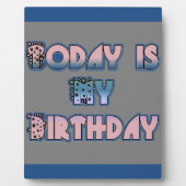 Vandaag is mijn verjaardag Baby Pink Art Print Fotoplaat (Voorkant)