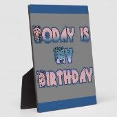 Vandaag is mijn verjaardag Baby Pink Art Print Fotoplaat (Zijkant)