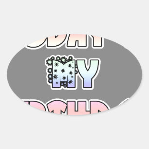 Vandaag is mijn verjaardag Baby Pink Art Print Ovale Sticker