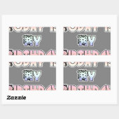 Vandaag is mijn verjaardag Baby Pink Art Print Rechthoekige Sticker (Vel)