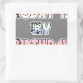 Vandaag is mijn verjaardag Baby Pink Art Print Rechthoekige Sticker (Tas)
