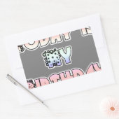 Vandaag is mijn verjaardag Baby Pink Art Print Rechthoekige Sticker (Envelop)