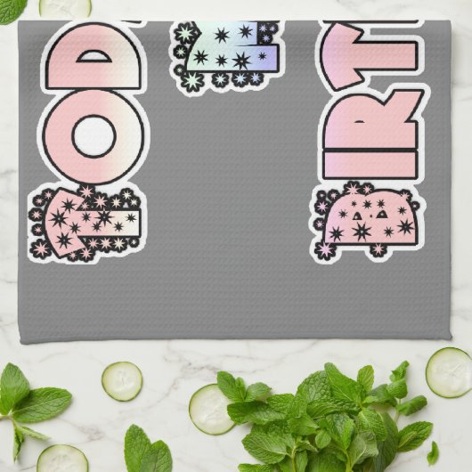 Vandaag is mijn verjaardag Baby Pink Art Print Theedoek (Gevouwen)