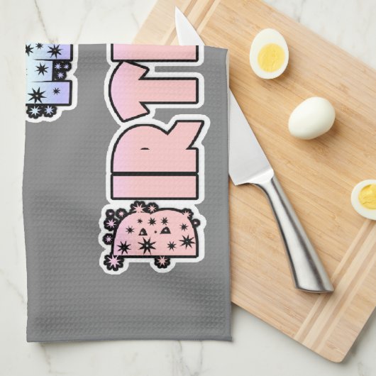 Vandaag is mijn verjaardag Baby Pink Art Print Theedoek (Quarter Fold)