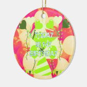 Vandaag is mijn verjaardag keramisch ornament (Links)