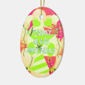 Vandaag is mijn verjaardag keramisch ornament (Links)