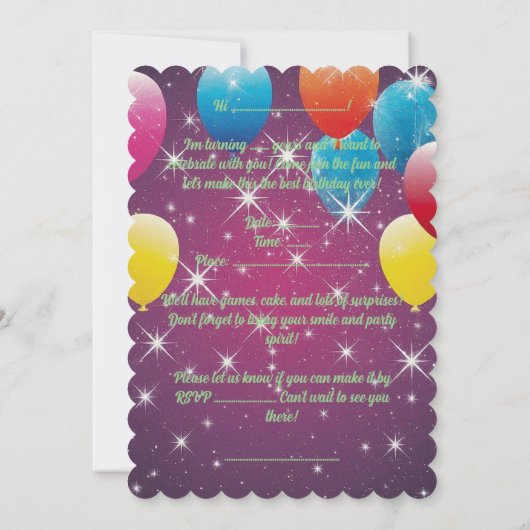 Vandaag is mijn verjaardag, laten we het vieren en kaart (Achterkant)