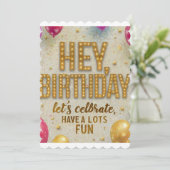 Vandaag is mijn verjaardag, laten we het vieren en kaart (Staand voorkant)