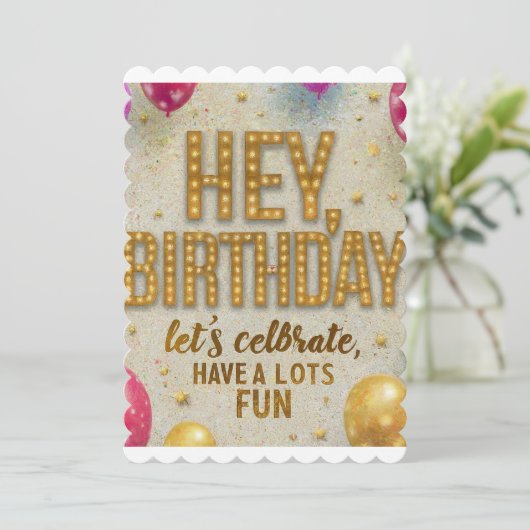 Vandaag is mijn verjaardag, laten we het vieren en kaart (Staand voorkant)