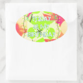 Vandaag is mijn verjaardag ovale sticker (Tas)