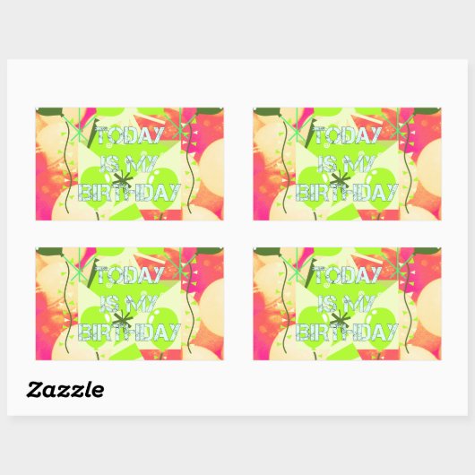 Vandaag is mijn verjaardag rechthoekige sticker (Vel)