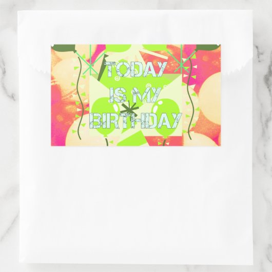 Vandaag is mijn verjaardag rechthoekige sticker (Tas)