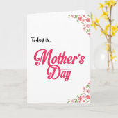 Vandaag is Moederdag Floral Holiday Kaart (Gele Bloem)