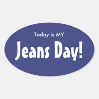 Vandaag is MY Jeans Day Stickers - Blauw Ovaal