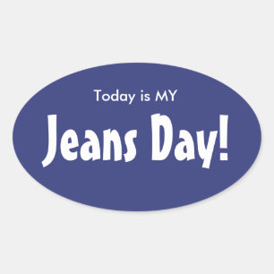 Vandaag is MY Jeans Day Stickers - Blauw Ovaal
