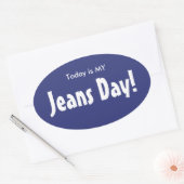 Vandaag is MY Jeans Day Stickers - Blauw Ovaal (Envelop)