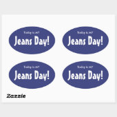 Vandaag is MY Jeans Day Stickers - Blauw Ovaal (Vel)
