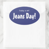 Vandaag is MY Jeans Day Stickers - Blauw Ovaal (Tas)