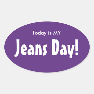 Vandaag is MY Jeans Day Stickers - Paarse Ovaal