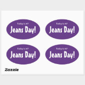 Vandaag is MY Jeans Day Stickers - Paarse Ovaal (Vel)