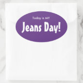 Vandaag is MY Jeans Day Stickers - Paarse Ovaal (Tas)