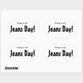 Vandaag is MY Jeans Day Stickers - Wit Ovaal (Vel)