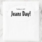 Vandaag is MY Jeans Day Stickers - Wit Ovaal (Tas)