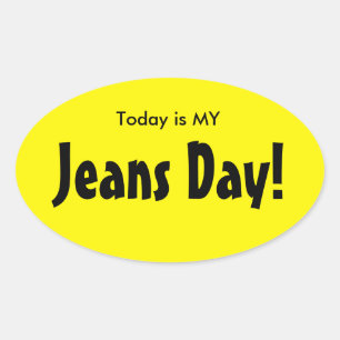 Vandaag is MY Jeans Day Stickers - Yellow Oval