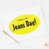 Vandaag is MY Jeans Day Stickers - Yellow Oval (Envelop)