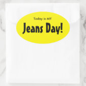 Vandaag is MY Jeans Day Stickers - Yellow Oval (Tas)