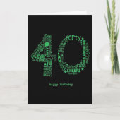 VANDAAG IS "UW DAG" GELUKKIG **40e ** DAME!!!! Kaart (Voorkant)