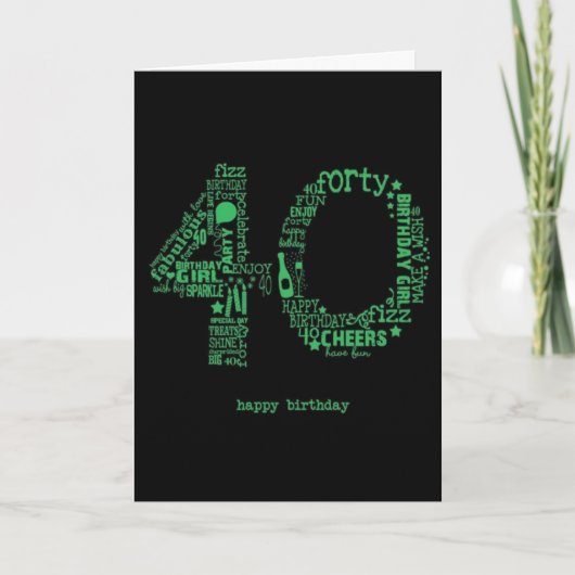 VANDAAG IS "UW DAG" GELUKKIG **40e ** DAME!!!! Kaart (Voorkant)