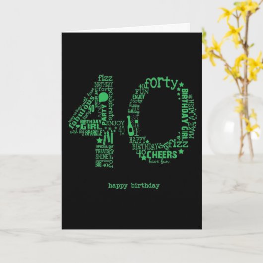 VANDAAG IS "UW DAG" GELUKKIG **40e ** DAME!!!! Kaart (Gele Bloem)