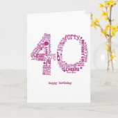 VANDAAG IS "UW DAG" GELUKKIG **40e ** DAME!!!! Kaart (Gele Bloem)