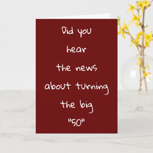 VANDAAG IS "UW DAG" GELUKKIG **50e ** GRAP!!!! Kaart (Gele Bloem)