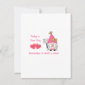 Vandaag is Uw Dag met een kabouter en harten op ee Feestdagenkaart (Voorkant)