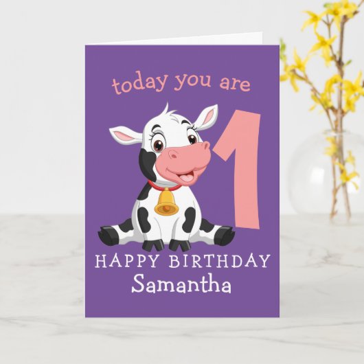 vandaag je 1 jaar boerderij bent kaart (Gele Bloem)