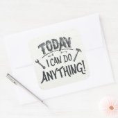 Vandaag kan ik alles doen vierkante sticker (Envelop)