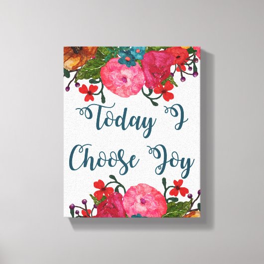 Vandaag kies ik Joy | INSPIREREND Canvas Afdruk (Voorkant)