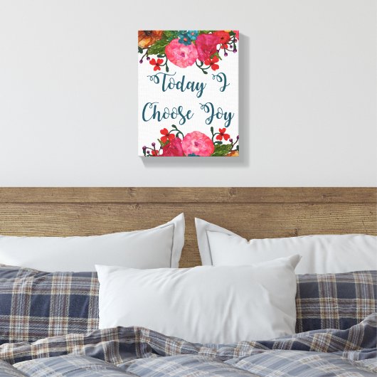 Vandaag kies ik Joy | INSPIREREND Canvas Afdruk (Insitu (Slaapkamer))